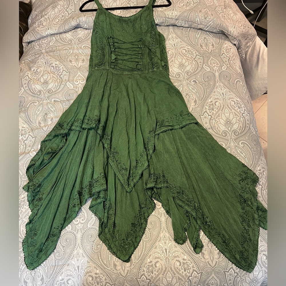 Beautiful green handkerchief dress M/L